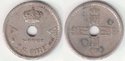 1947 Norway 25 Ore A008146